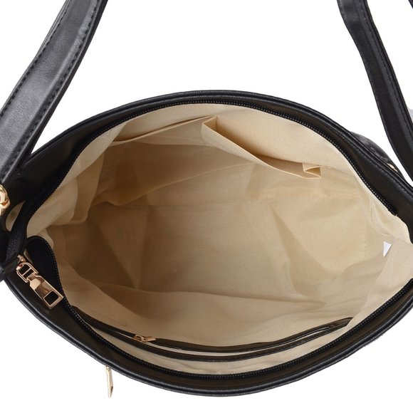 Black Leopard Pattern Faux Leather Crossbody Bag - Picture 4 of 4